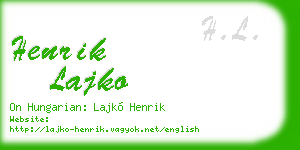 henrik lajko business card